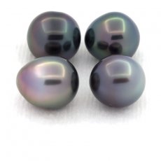 Lot of 4 Tahitian Pearls Semi-Baroque B from 8.8 to 8.9 mm