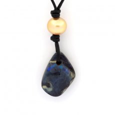 Australian Boulder Opal - 11.7 carats and 1 Australian Pearl Semi-Baroque B 8.9 mm