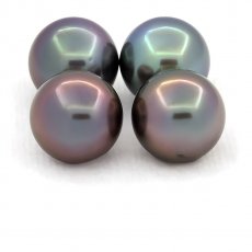 Lot of 4 Tahitian Pearls Round C from 10.6 to 10.7 mm