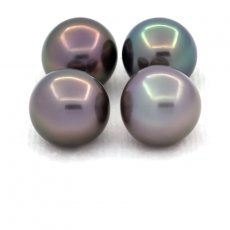 Lot of 4 Tahitian Pearls Near-Round C from 10 to 10.4 mm