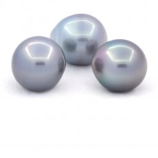 Lot of 3 Tahitian Pearls Semi-Baroque C from 13.6 to 13.8 mm