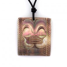 Mother-of-Pearl Pendant and Leather Necklace