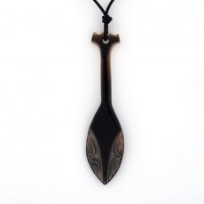 Mother-of-Pearl Pendant and Leather Necklace
