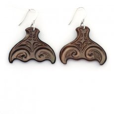 Rhodiated Sterling Silver Earrings and Tahitian Mother-of-Pearl