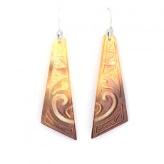 Rhodiated Sterling Silver Earrings and Tahitian Mother-of-Pearl