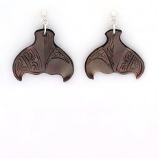 Rhodiated Sterling Silver Earrings and Tahitian Mother-of-Pearl