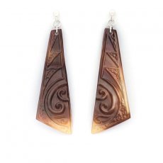 Rhodiated Sterling Silver Earrings and Tahitian Mother-of-Pearl