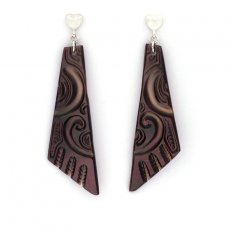 Rhodiated Sterling Silver Earrings and Tahitian Mother-of-Pearl