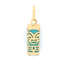18K Gold Pendant and Turquoise - 12 mm - Health
