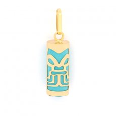 18K Gold Pendant and Turquoise - 12 mm - Abundance