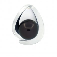 Rhodiated Sterling Silver Pendant and 1 Tahitian Pearl Semi-Baroque C 10.3 mm