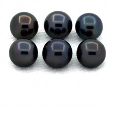 Lot of 6 Tahitian Pearls Round C/D from 7.5 to 7.8 mm