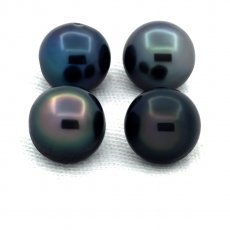 Lote de 4 Perlas de Tahiti Semi-Barrocas C/D de 8.5 a 8.9 mm