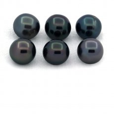 Lot of 6 Tahitian Pearls Near-Round C/D from 8 to 8.2 mm