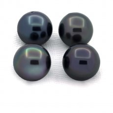 Lot de 4 Perles de Tahiti Rondes D de 8  8.3 mm