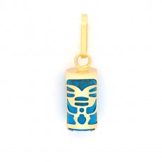 18K Gold Pendant and Turquoise - 10 mm - Mana
