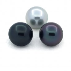 Lote de 3 Perlas de Tahiti Semi-Barrocas C/D de 10 a 10.2 mm