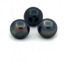 Lote de 3 Prolas do Tahiti Semi-Barrocas C/D de 10.1 mm