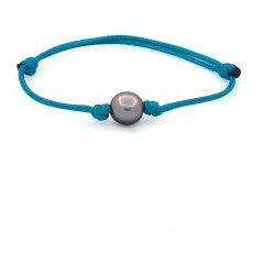 Braccialetto in Nylon e 1 Perla di Tahiti Semi-Baroccha C 10.1 mm