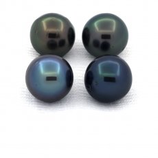 Lot of 4 Tahitian Pearls Semi-Baroque D from 9.2 to 9.4 mm