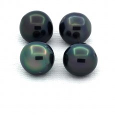 Lot of 4 Tahitian Pearls Semi-Baroque D from 9 to 9.2 mm
