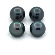 Lot of 4 Tahitian Pearls Round D from 8 to 8.4 mm