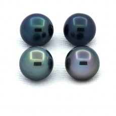 Lot of 4 Tahitian Pearls Near-Round D 9 mm