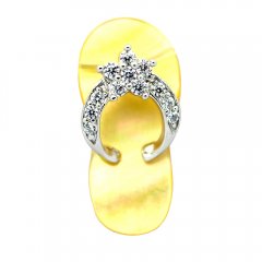 Mother-of-Pearl and Rhodiated Sterling Silver sandal pendant