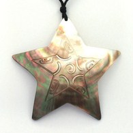 Mother-of-Pearl pendant and waxed cotton