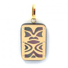 18K Gold and Tahitian Mother-of-Pearl Pendant - Dimensions = 18 X 12 mm - Chance