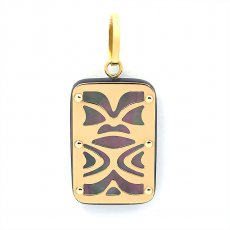 18K Gold and Tahitian Mother-of-Pearl Pendant - Dimensions = 18 X 12 mm - Chance