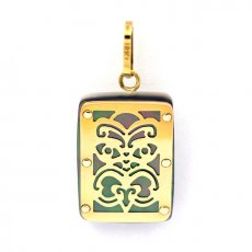 18K Gold and Tahitian Mother-of-Pearl Pendant - Dimensions = 18 X 12 mm - Virility