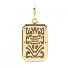 18K Gold and Tahitian Mother-of-Pearl Pendant - Dimensions = 18 X 12 mm - Longevity