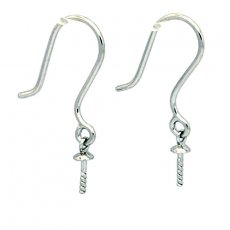 Earrings for pearls from 8 to 14 mm - Rhodiated Silver .925