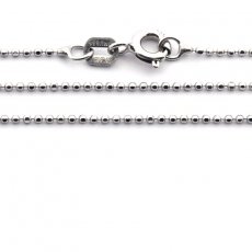 Rhodiated Sterling Silver Chain - Length = 45 cm - 18'' / Diameter = 1 mm