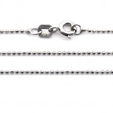 Rhodiated Sterling Silver Chain - Length = 45 cm - 18'' / Diameter = 1 mm