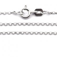 Rhodiated Sterling Silver Chain - Length = 40 cm - 16'' - Diameter = 1.3 mm