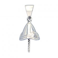 Rhodiated Sterling Silver Pendant for 1 Pearl from 10 to 16 mm