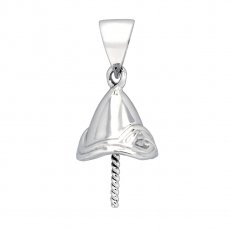 Rhodiated Sterling Silver Pendant for 1 Pearl from 10 to 16 mm