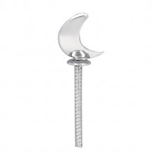 Rhodiated Sterling Silver Pendant for 1 Pearl from 8 to 14 mm