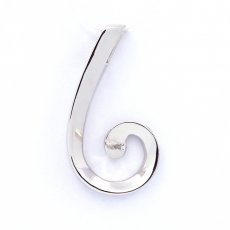Rhodiated Sterling Silver Pendant for 1 Pearl from 8 to 11 mm