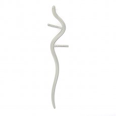 Rhodiated Sterling Silver Pendant for 2 Pearls from 6 to 10 mm
