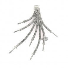 Rhodiated Sterling Silver Pendant for 7 Pearls from 3 to 9 mm