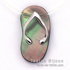 Mother-of-Pearl and Rhodiated Sterling Silver Sandal - Free Gift for purchases over $549.05