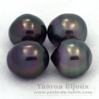 Lot of 4 Tahitian Pearls Semi-Baroque C from 10.1 to 10.4 mm