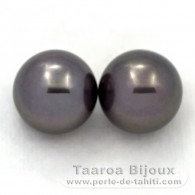 Lot of 2 Tahitian Pearls Round C 12.2 mm