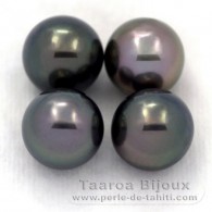 Lot of 4 Tahitian Pearls Semi-Round C from 10.3 to 10.4 mm