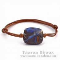 Leather Bracelet and 1 Boulder Australian Opal - 25 carats