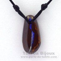 Waxed cotton Necklace and 1 Boulder Australian Opal - 15.6 carats