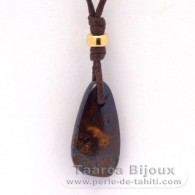 Waxed cotton Necklace and 1 Boulder Australian Opal - 11 carats